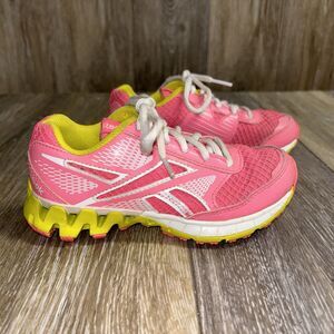Reebok ZigTech Running Sneaker Shoes Youth US Size 11 Pink Yellow